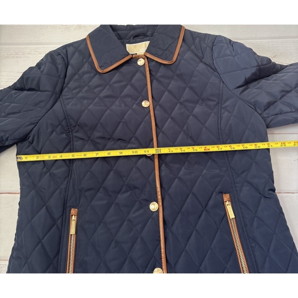 Michael Kors Navy Quilted Jacket With Trim Size Medium, New - Picture 5 of 6